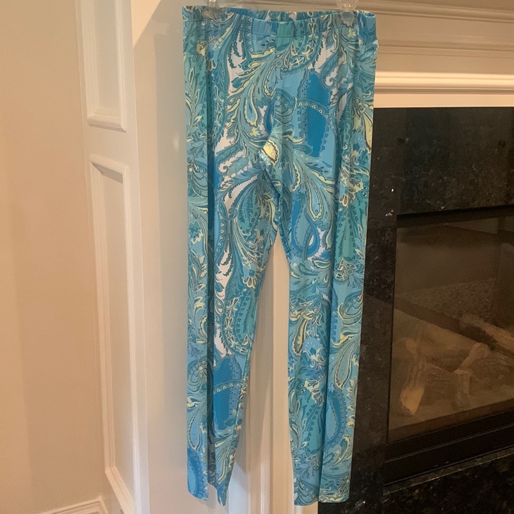 Beautiful blues, aqua and yellow beach wear pant!